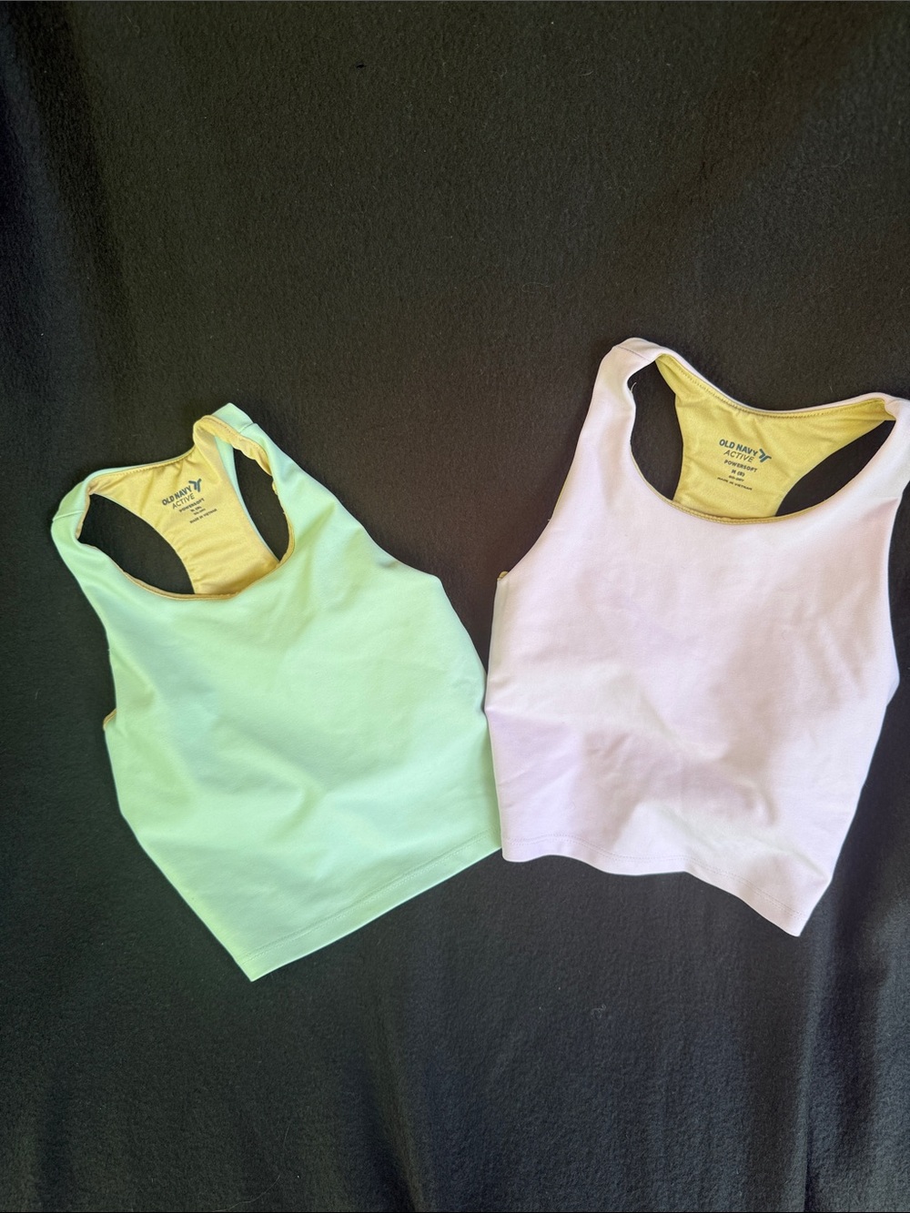 Old Navy Girls Mint Green & Light Purple Racerback Crop Tanks